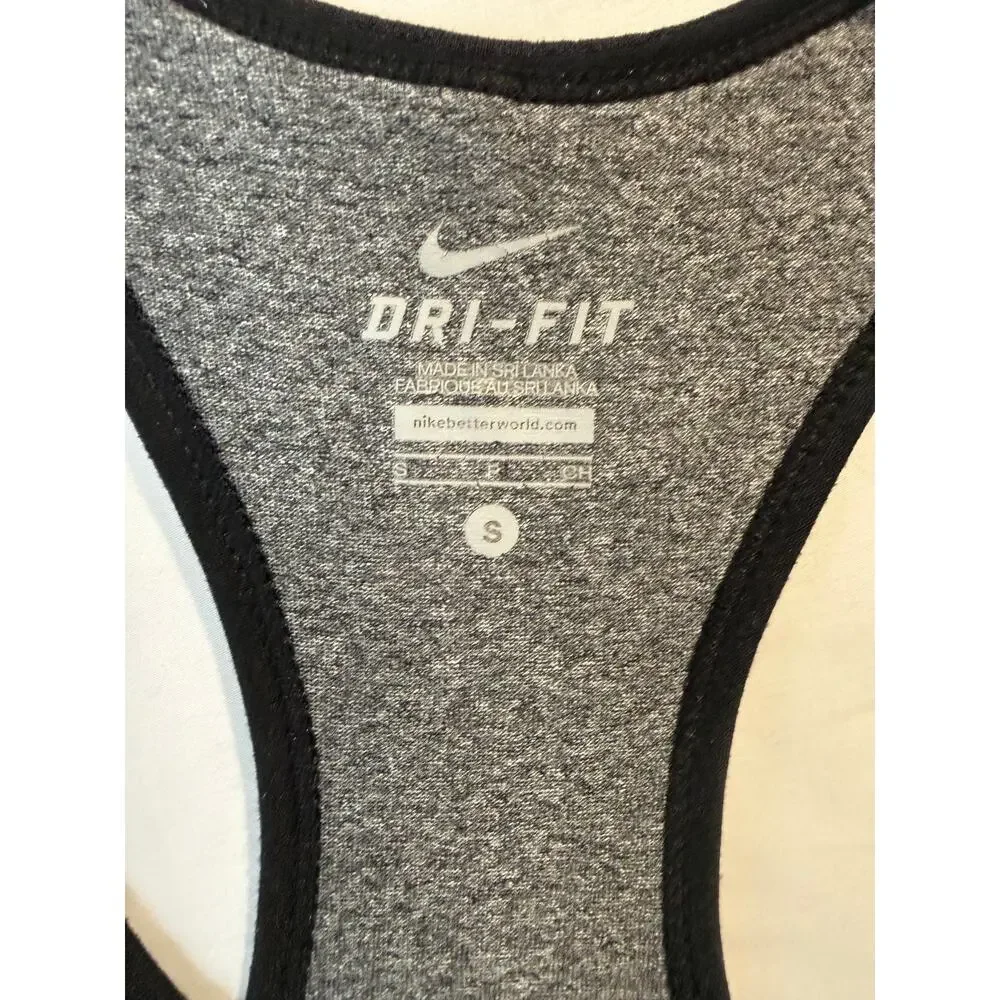 Women's Nike Dri-Fit racerback tank black gray striped small workout fitness run